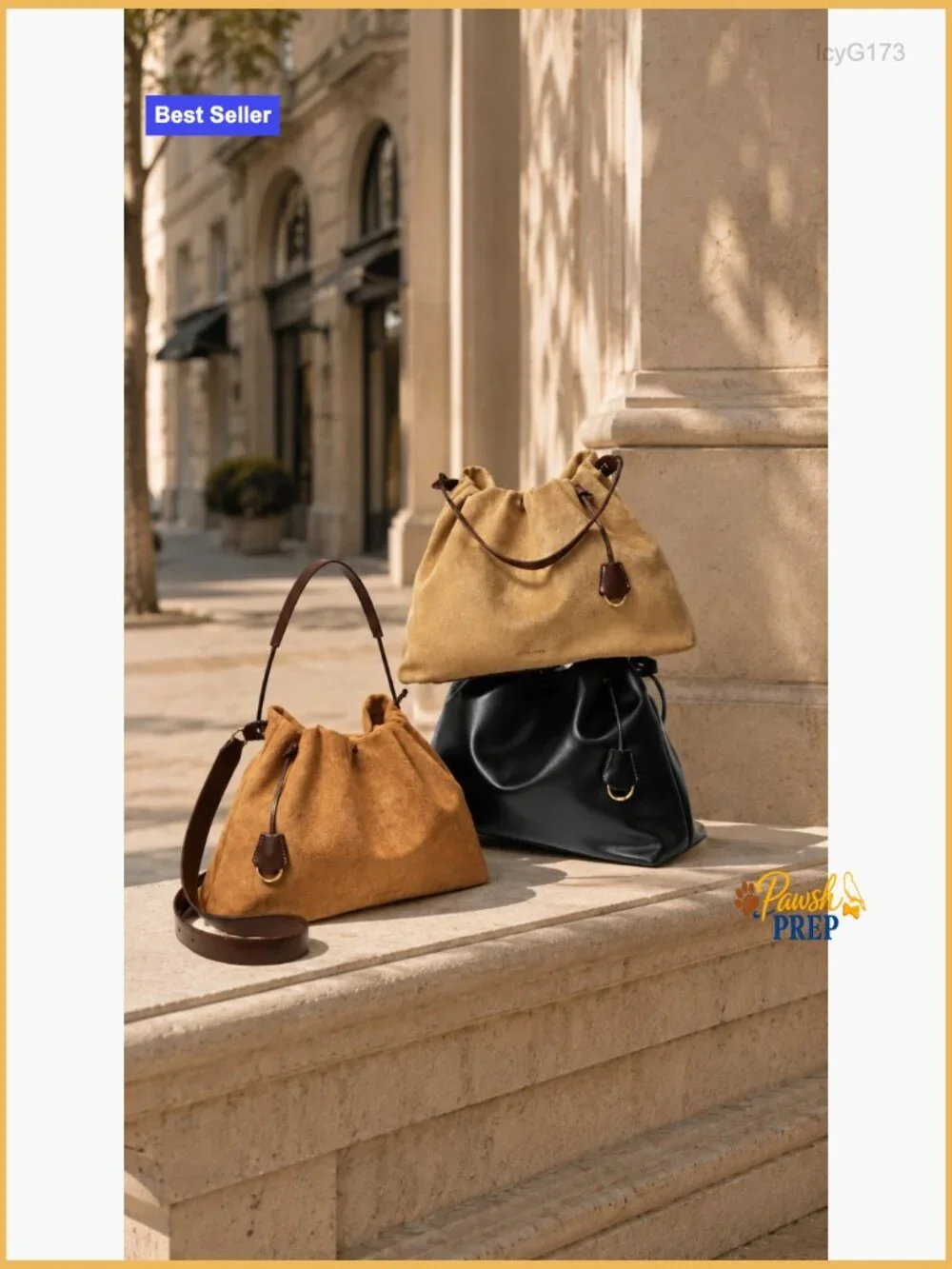 Slouchy Hobo Bag Drawstring Closure Soft Crossbody Purse with 2 Straps